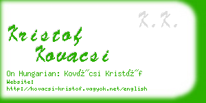 kristof kovacsi business card